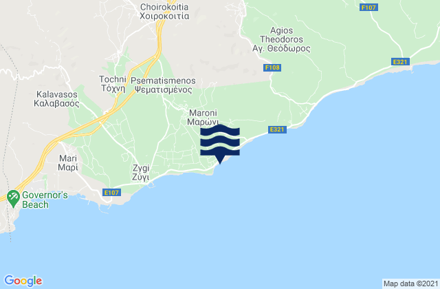 Maroni, Cyprus tide times map