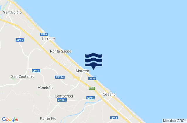 Marotta, Italy tide times map