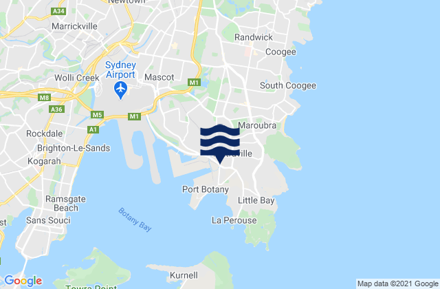Maroubra, Australia tide times map