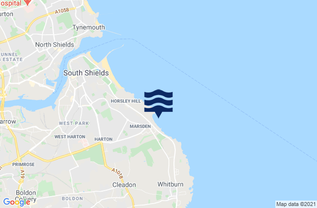 Marsden Bay, United Kingdom tide times map