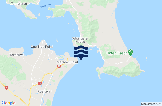 Marsden Point, New Zealand tide times map
