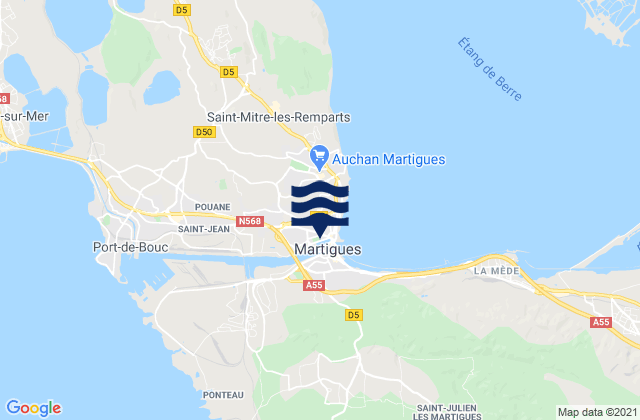 Martigues, France tide times map