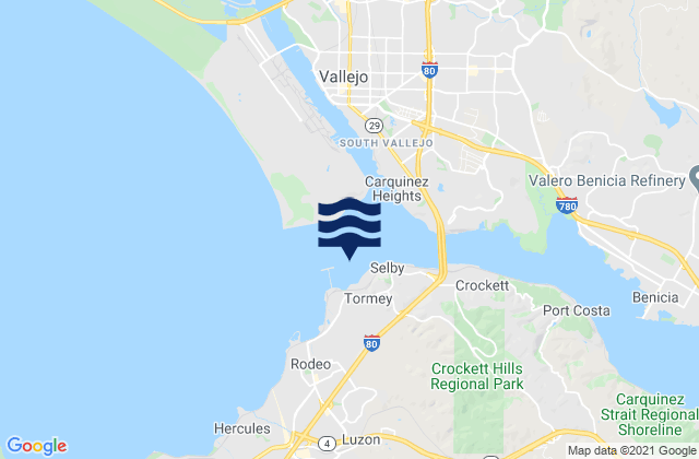Martinez-Amorco Pier, United States tide chart map