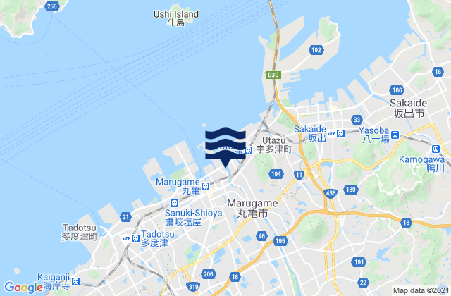 Marugame Shi, Japan tide times map