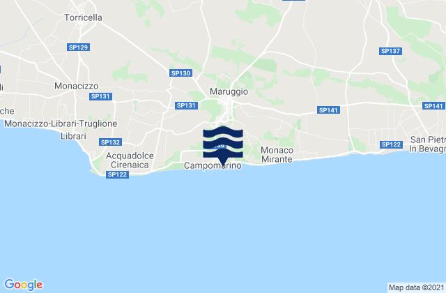 Maruggio, Italy tide times map