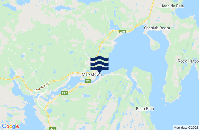 Marystown, Canada tide times map