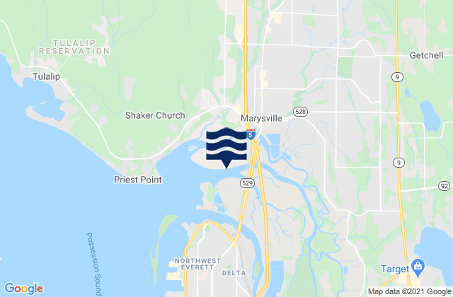 Marysville, United States tide chart map