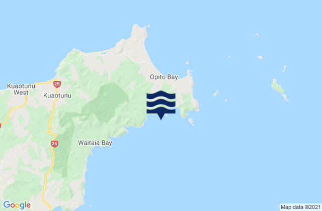 Matapaua Bay, New Zealand tide times map