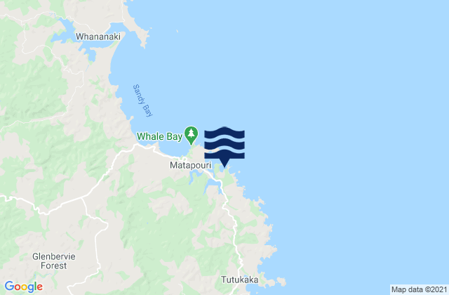 Matapouri Bay, New Zealand tide times map