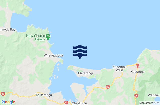 Matarangi Beach, New Zealand tide times map