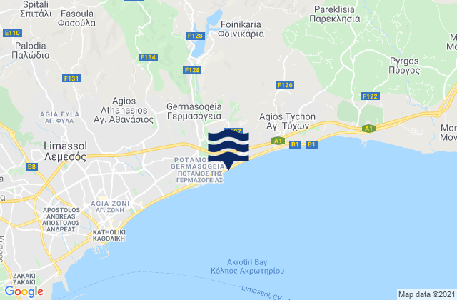 Mathikoloni, Cyprus tide times map