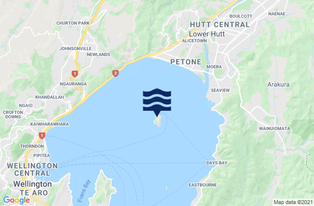 Matiu/Somes Island, New Zealand tide times map