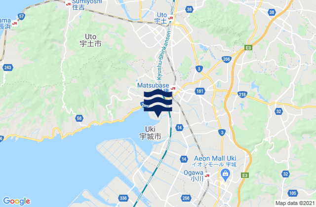 Matsubase, Japan tide times map