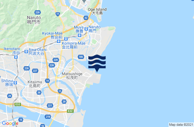 Matsushige, Japan tide times map