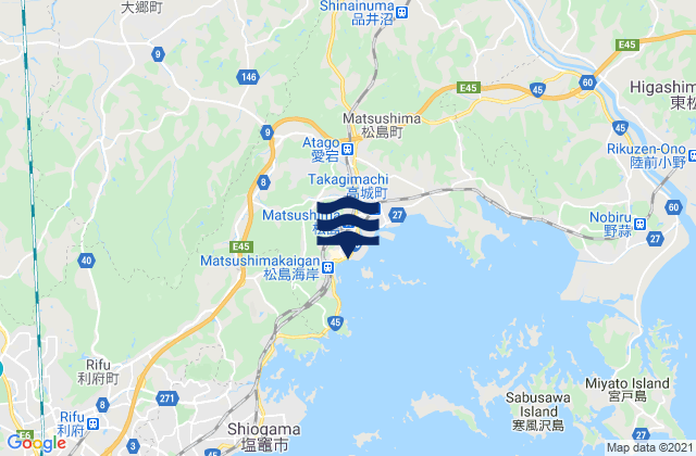 Matsushima, Japan tide times map
