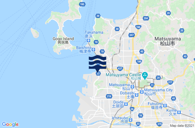 Matsuyama, Japan tide times map