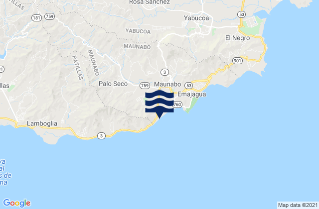 Maunabo Municipio, Puerto Rico tide times map