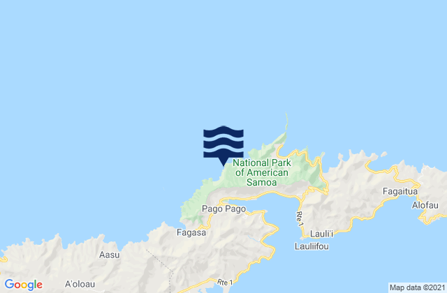 Mauputasi County, American Samoa tide times map