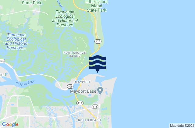 Mayport Naval Sta. St Johns River, United States tide chart map