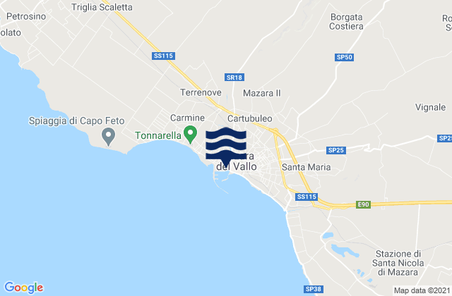 Mazara del Vallo, Italy tide times map