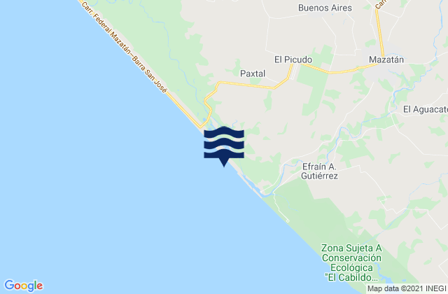 Mazatan, Mexico tide times map