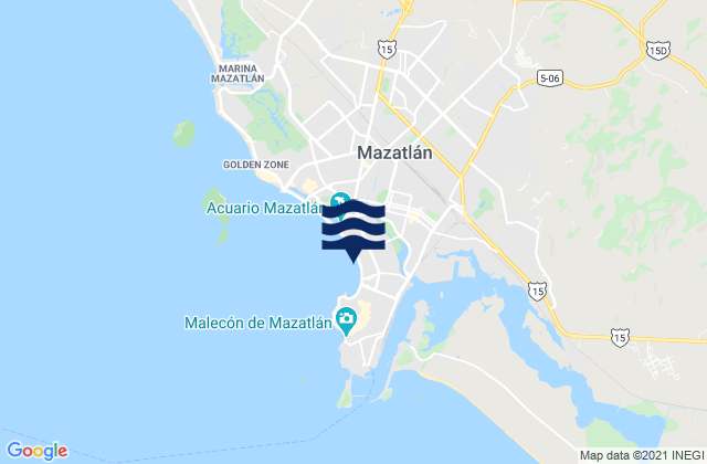 Mazatlan, Mexico tide times map