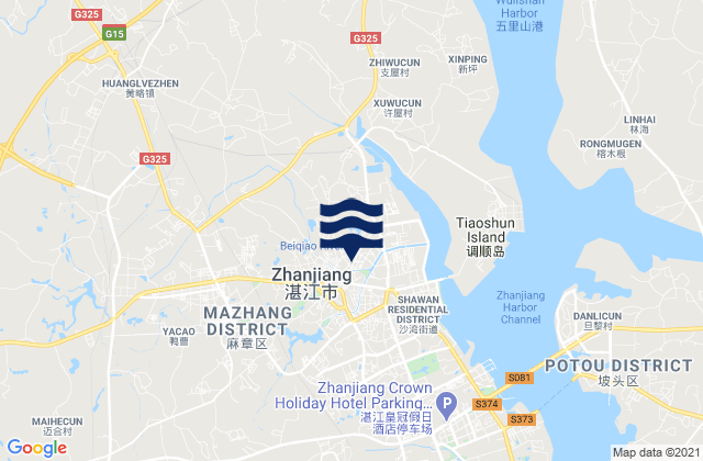 Mazhang, China tide times map