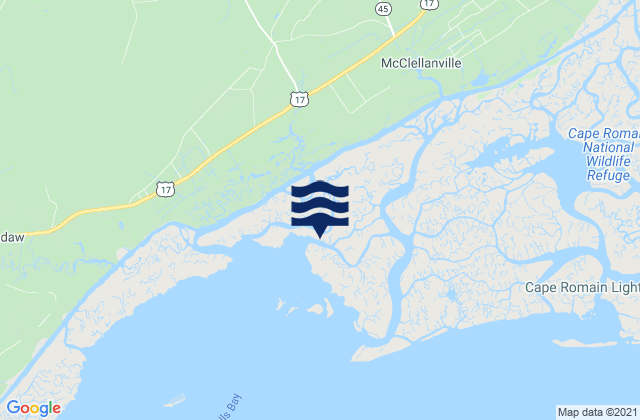 Mc Clellanville Jeremy Creek, United States tide chart map