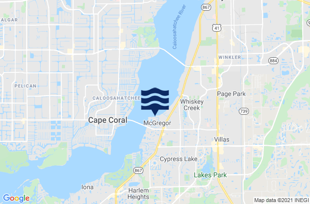 McGregor, United States tide chart map