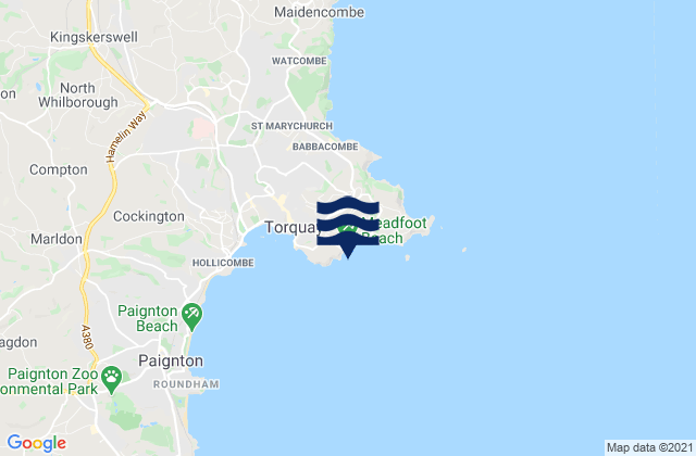Meadfoot Beach, United Kingdom tide times map