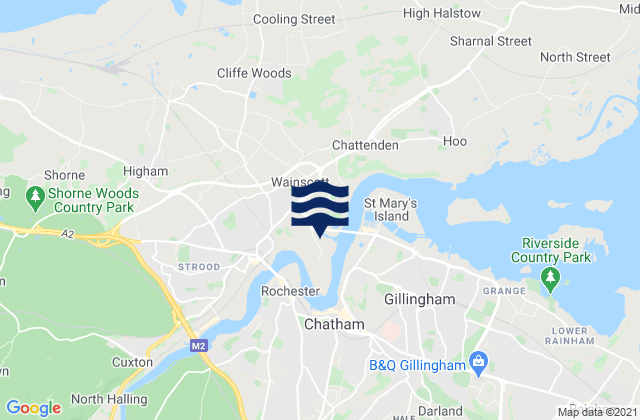 Medway, United Kingdom tide times map