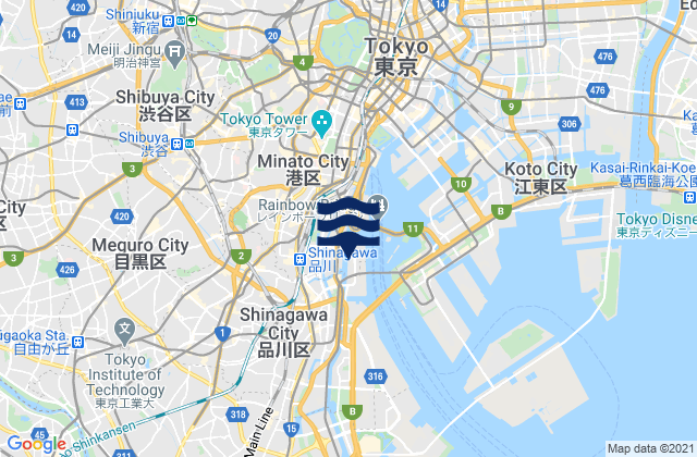Meguro-ku, Japan tide times map