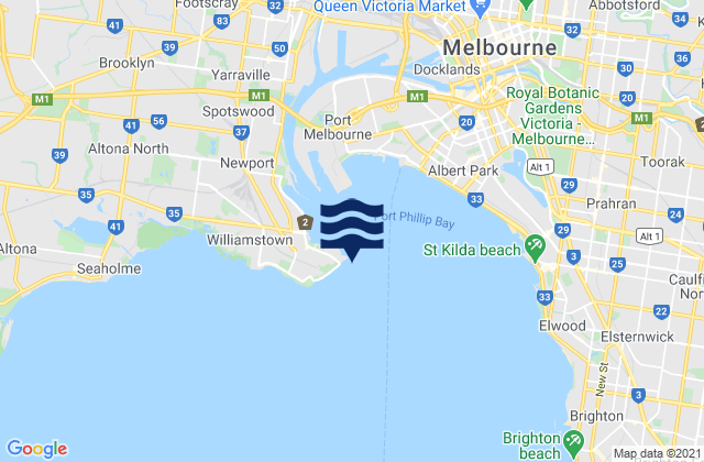 Melbourne (Williamstown), Australia tide times map