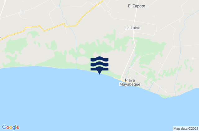 Melena del Sur, Cuba tide times map