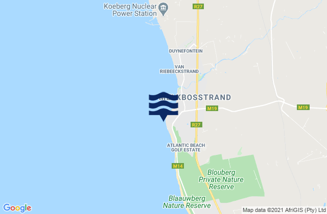Melkbosstrand, South Africa tide times map