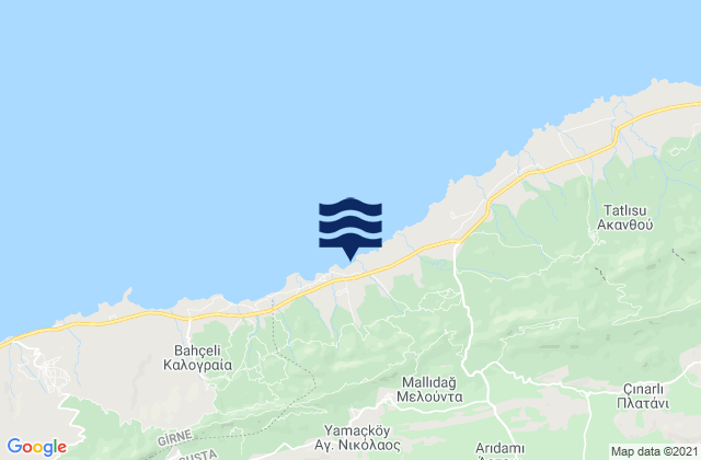 Melounta, Cyprus tide times map