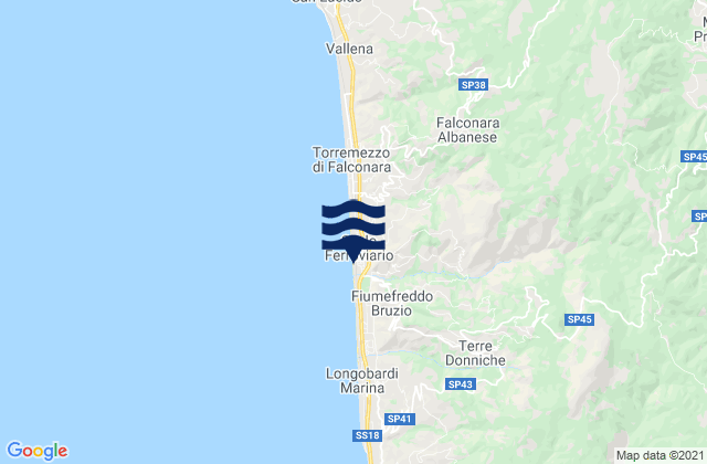 Mendicino, Italy tide times map