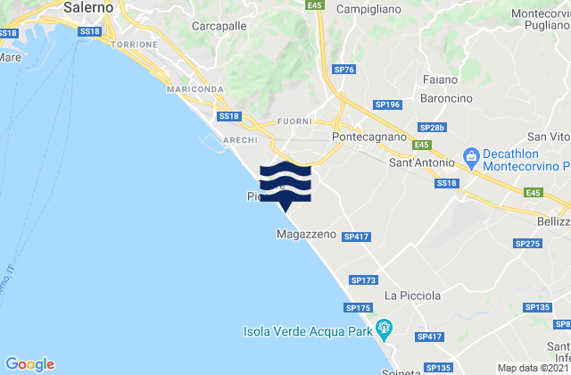 Mercato, Italy tide times map