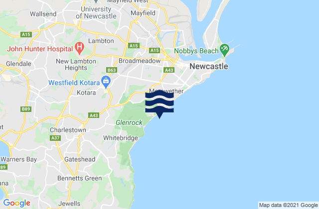 Merewether Heights, Australia tide times map