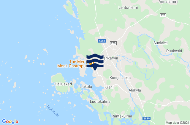 Merikarvia, Finland tide times map