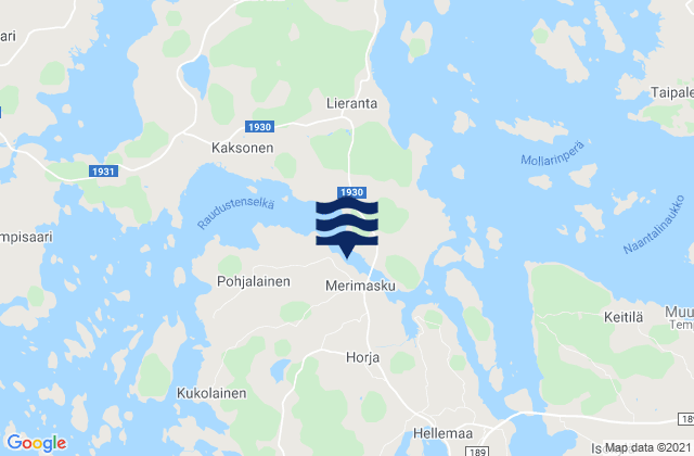 Merimasku, Finland tide times map