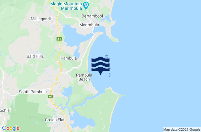 Merimbula Bay, Australia tide times map