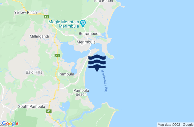 Merimbula Beach, Australia tide times map