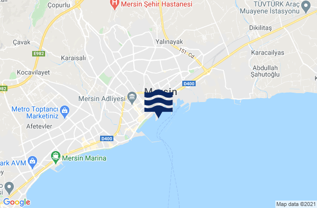 Mersin, Turkey tide times map
