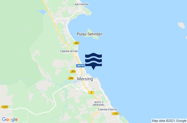 Mersing, Malaysia tide times map
