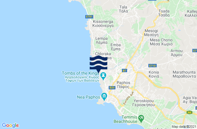 Mesa Chorio, Cyprus tide times map