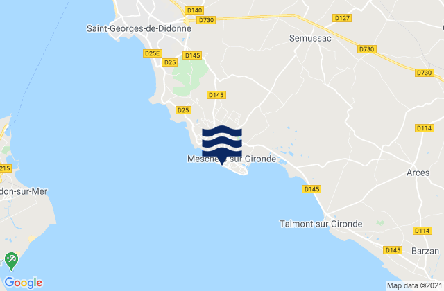 Meschers-sur-Gironde, France tide times map