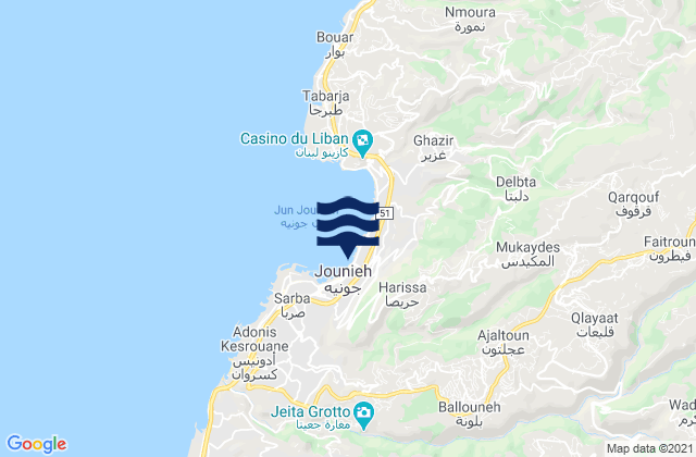 Metn District, Lebanon tide times map