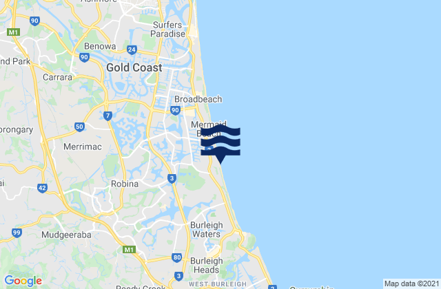 Miami State High School, Australia tide times map