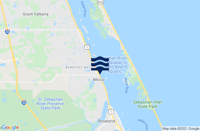 Micco, United States tide chart map